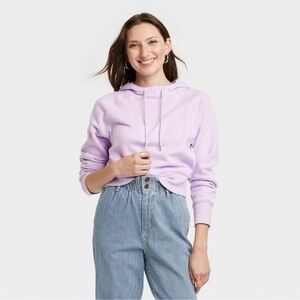 NWOT Cropped hoodie - Lavender, M